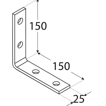 Tesařské kování KW7 - úhelník úzký150x150x25x5,0 mm