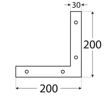 Tesařské kování NA2 - rohovnik 200x200x30x3,0 mm