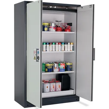 Protipožární skříň na nebezpečné látky asecos Select FM W-123, 3 police, dveře šedé, š 1193 mm