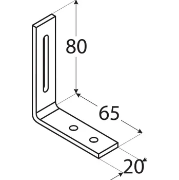 Tesařské kování KR 1 - úhelník stavitelný 60x80x20x3,0 mm