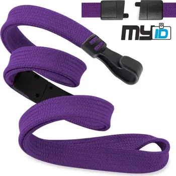 Šňůrka na krk rozpojovací s plastovou karabinou, 1ks, fialová