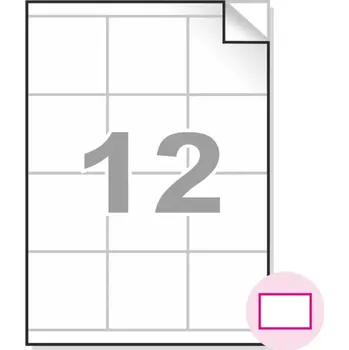 Speciální papír Samolepící etikety, A4, 100ks, (70x67,7mm), 12ks/A4 - hranaté