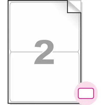 Samolepící etiketa Samolepící etikety, A4, 100ks, (199,6x143,5mm), 2ks/A4 - zaoblen