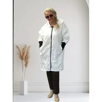 Dámský kabát Jůlie dámský kabát s kapucí přechodový Barva: Bílá, Velikost: One size, Size system: One size