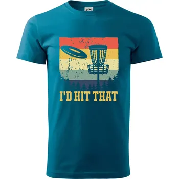 Pánské tričko Disc golf player retro vintage - Klasické pánské triko vyšší gramáže - S ( Petrolejová )