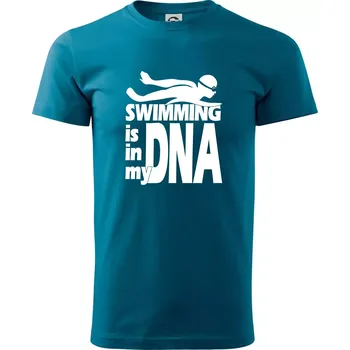 Pánské tričko Swimming is in my DNA - Klasické pánské triko vyšší gramáže - L ( Petrolejová )