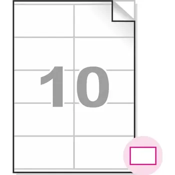 Samolepící etiketa Samolepící etikety, A4, 100ks, (105x57mm), 10ks/A4 - hranaté