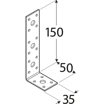Tesařské kování KL3 - úhelník spojovací 150x50x35x2,5 mm