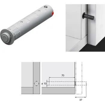 System otevírání Push to open dlouhý k zavrtání Šedá 9089613 Hettich (tip-on)