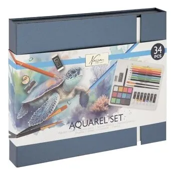 Party dekorace Akvarelový set 34 ks, dárkové balení