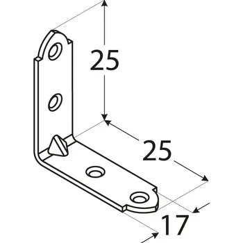 Tesařské kování KWO 1/KW 25 - úhelník úzký25x25x17x1,5 mm (zinc coated)