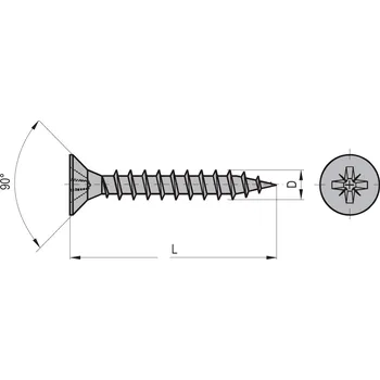 Vrut Vrut uni ZH 4,5 x 45 (500ks/bal)