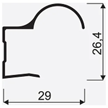 Dveřní kování Madlo S Focus II 16mm oliva nasouvací 03839, délka 2,7m