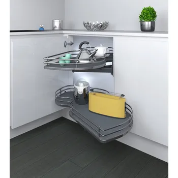 Nábytkové kování Karusel vysuvny levý, Antracit/titan COMBIS pro dvířka 450mm