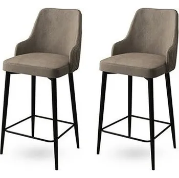 Barová židle Sada barových židlí Enox Cappuccino and Black, 2 ks, kávová