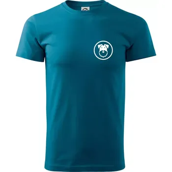 Pánské tričko Knírač v kolečku na prsu - Klasické pánské triko vyšší gramáže - L ( Petrolejová )