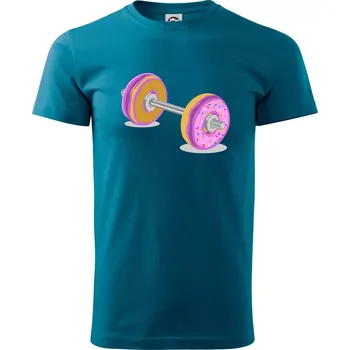 Pánské tričko Donut Barbell - Klasické pánské triko vyšší gramáže - 4XL ( Petrolejová )