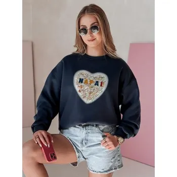 Dámská mikina Dámská oversize mikina se srdcem SERDUCHOVA granátová