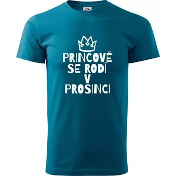 Pánské tričko Princové se rodí v prosinci - Klasické pánské triko vyšší gramáže - L ( Petrolejová )