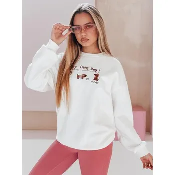 Dámská mikina Dámská oversize mikina s jezevčíky JAMNIKOVE bílá