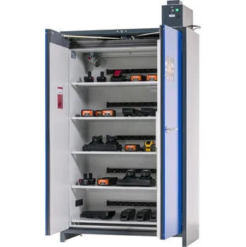 Skříň na nabíjení Li-Ion baterií asecos, SmartStore-Pro, 2,0 V, 5 polic, š 1200 mm