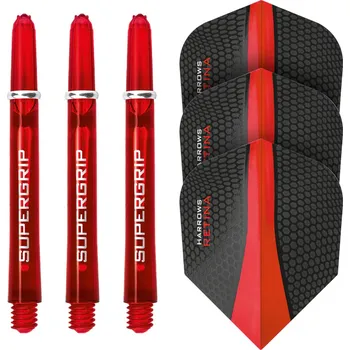 Příslušenství pro šipky Harrows Sada TWIN PACK (násadky + letky) red medium