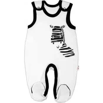Dupačky Baby Nellys Kojenecké bavlněné dupačky Zebra Bílé vel.56