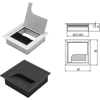 Nábytkové kování Pruchodka Merida 80x80 hliník