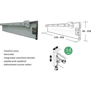 Nábytkové kování Metabox 118/550mm 52.3D01.550.62