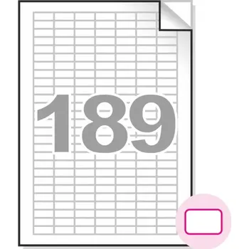 Samolepící etiketa Samolepící etikety, A4, 100ks, (25,4x10mm), 189ks/A4 - zaoblené