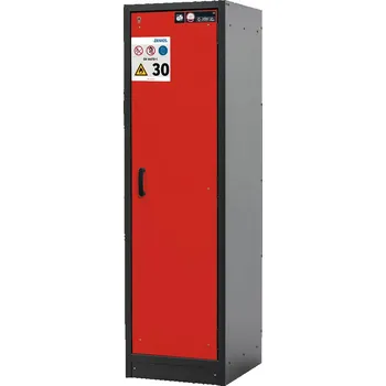Protipožární skříň na nebezpečné látky asecos Basis-Line typ 30-63R, antracit-červená, 3 ks police