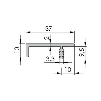 Stavební profil Uchytkový profil UKS11 délka 3,1m, hliník stř. elox