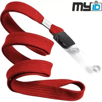 Šňůrka na krk s plastovým klipem a šlí, 1ks, červená