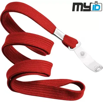 Šňůrka na krk s gumovou šlí, 1ks, červená