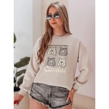 Dámská mikina Dámská oversize mikina s medvídky MISOBEARS béžová