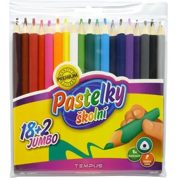 Pastelka Pastelky trojhranné Jumbo, Europen, 12 + 2 barvy stříbrná-zlatá, v PVC