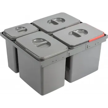 Odpadkový koš Kos odpadkový MULTINO 600 3X15 L + 1X7 L antracitový