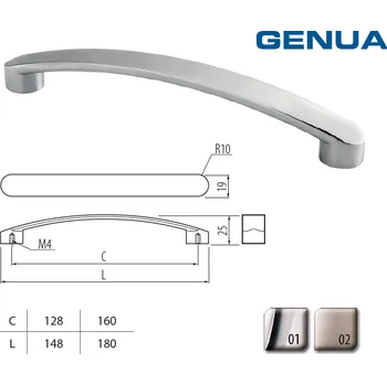Nábytkové kování Uch. UZ-GENUA-128-01 chrom