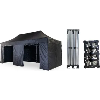 Zahradní stan Nůžkový párty stan 3x6 m TENTino SMALL HEXAGON Barva opláštění: 11A - ČERNÁ