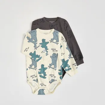 Kojenecký body Reserved - Bavlněná body 2 pack - tmavě hnědá - 969FG-89X - 969FG-89X-92