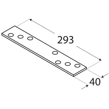 Tesařské kování LG3 - spojka tlustá 293x40x5,0 mm
