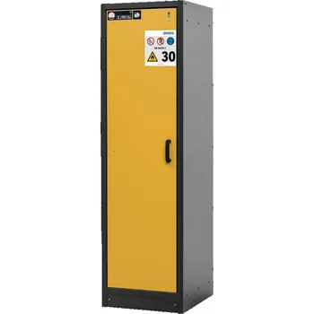 Protipožární skříň na nebezpečné látky asecos Basis-Line typ 30-63L, antracit-žlutá, 3 ks police