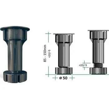 Nábytkové kování Rekt. nozka 150mm 22.002.150.50