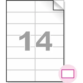 Speciální papír Samolepící etikety, A4, 100ks, (105x42,3mm), 14ks/A4 - hranaté