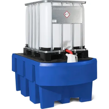 nádrž Záchytná vana classic-line z polyethylenu (PE), pro 1 IBC nádrž, se stáčecím prostorem a PE roštem