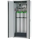 Protipožární skříň na plynové lahve asecos G30, 3 x 50 l lahev, š 900 mm, 2křídlé dveře, šedá