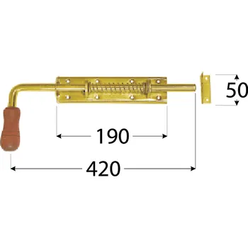 Tesařské kování WSP 420 Zástrč pružinová s dřev. koncovkou 420x50 mm