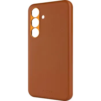 Pouzdro na mobilní telefon Kožený zadní kryt FIXED MagLeather s podporou MagSafe pro Samsung Galaxy S25, hnědý