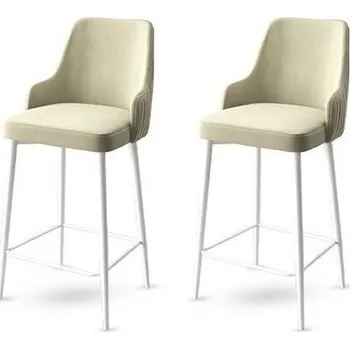 Barová židle Sada barových židlí Enox Cream and White, 2 ks, krémová