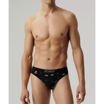 Slipy Kalhotky Atlantic 3MP-194 A'3 S-2XL černo-zeleno-grafitová XXL